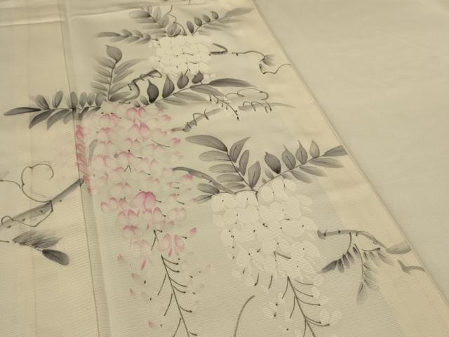 平和屋着物＊夏物　訪問着　絽　手描き　草花文　正絹　逸品　AABH2551jd_3