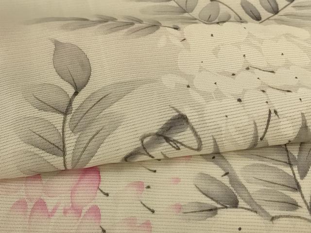 平和屋着物＊夏物　訪問着　絽　手描き　草花文　正絹　逸品　AABH2551jd_4