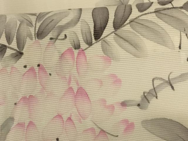平和屋着物＊夏物　訪問着　絽　手描き　草花文　正絹　逸品　AABH2551jd_5