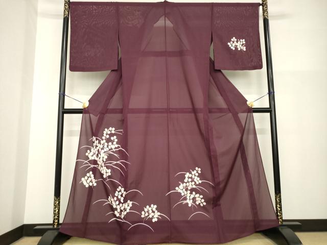 平和屋着物＊夏物　訪問着　絽　芝花文　さんび謹製　洗える着物　AABH2577ck
