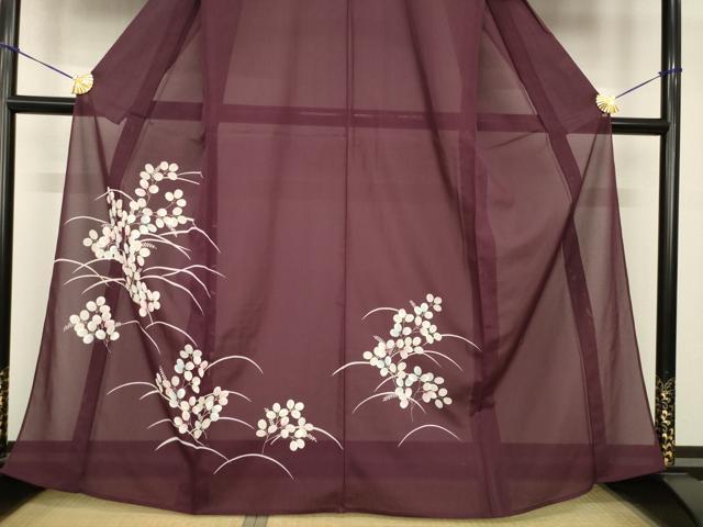 平和屋着物＊夏物　訪問着　絽　芝花文　さんび謹製　洗える着物　AABH2577ck_2