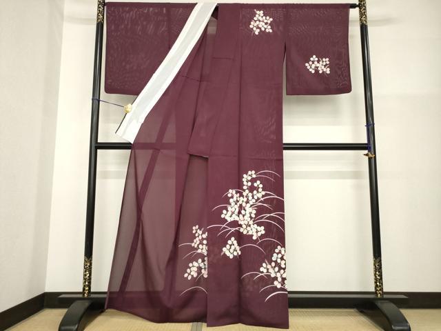 平和屋着物＊夏物　訪問着　絽　芝花文　さんび謹製　洗える着物　AABH2577ck_1