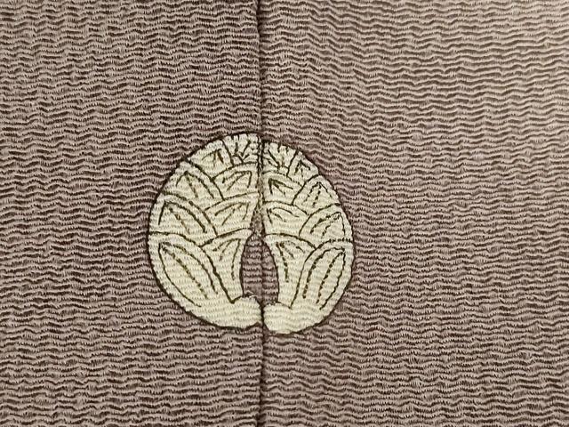平和屋着物●訪問着　友禅　駒刺繍　渡り橋桜松文　金彩　浜ちりめん　反端付き　正絹　逸品　AABH2602ck 平和屋着物○訪問着 友禅 駒刺繍 渡り橋桜松文 金彩 浜ちりめん 反端