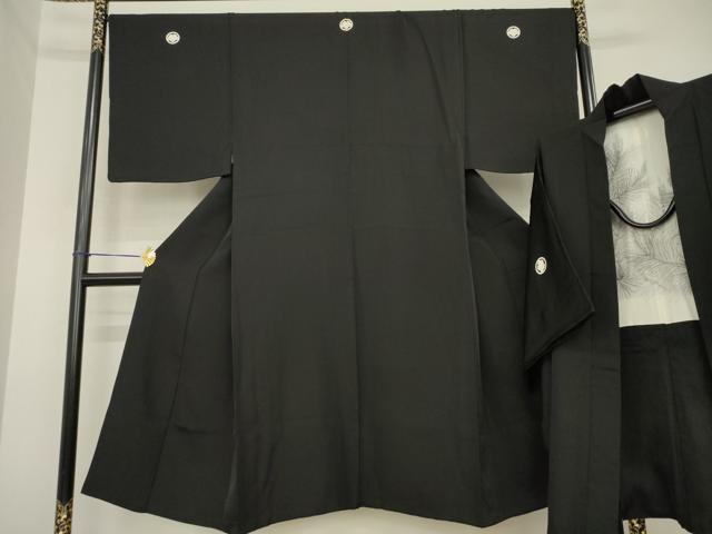 平和屋着物○男性 黒紋付・羽織セット 正絹 逸品 AABH2630ck 【公式通販】