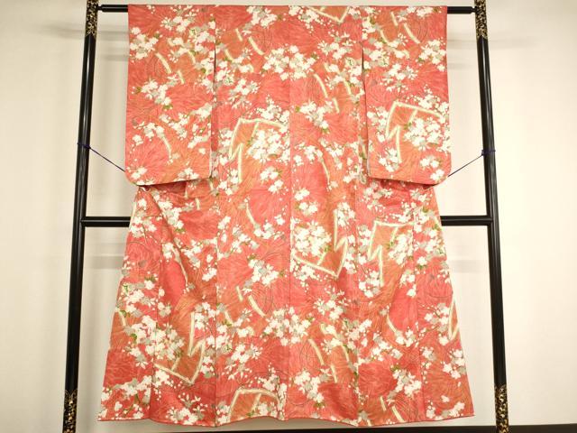 平和屋着物∵女の子　十三参り　子供　祝着　花絵巻文　正絹　逸品　AABH2641ja