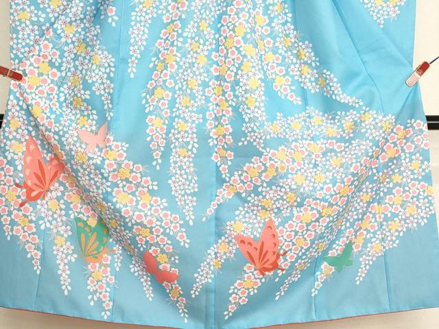 平和屋着物[]七五三　女の子　７歳　祝着　四つ身　舞蝶枝垂れ桜文　金彩　AABH2896ja_2