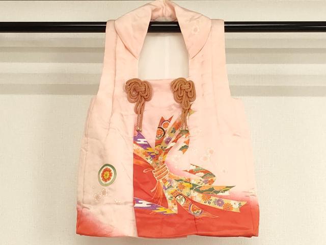平和屋着物[]七五三　女の子　３歳　祝着　三つ身　長襦袢（単衣）・被布セット　束ね熨斗文　暈し染め　金彩　AABH2955ja_5