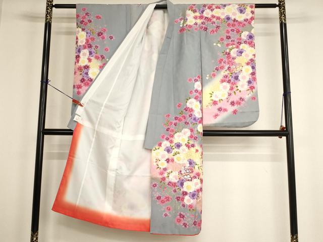 平和屋着物[]七五三　女の子　７歳　祝着　四つ身　鈴　桜　暈し染め　金彩　AABH2976ja_1