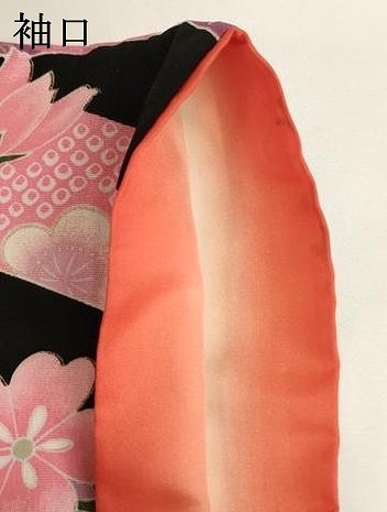 平和屋着物[]七五三　女の子　７歳　祝着　四つ身　束ね熨斗花手毬文　黒地　金彩　AABH2994ja_7