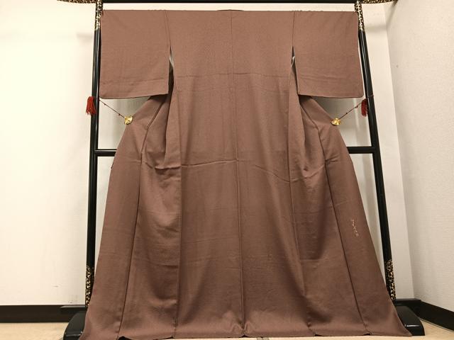 平和屋着物●伝統工芸師　服部光擴　江戸小紋　極小鮫小紋柄　ロング丈　正絹　逸品　AABH3019ph_1