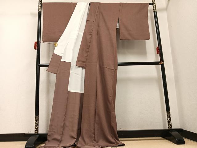 平和屋着物●伝統工芸師　服部光擴　江戸小紋　極小鮫小紋柄　ロング丈　正絹　逸品　AABH3019ph_2