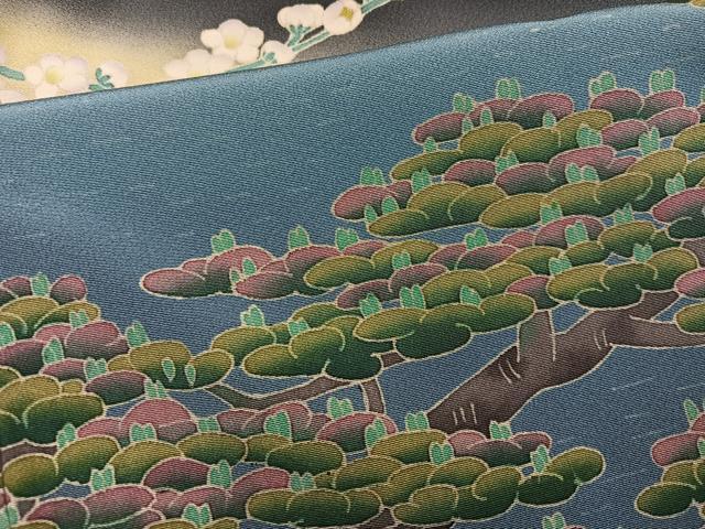 平和屋着物○本場加賀友禅作家 杉浦伸 黒留袖 風景草花文 暈し染め