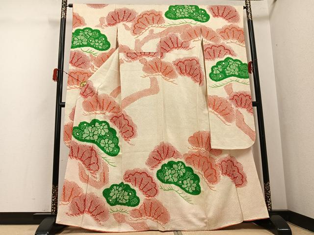 平和屋着物●豪華振袖 総絞り 松文 正絹 逸品 AABH3107ph