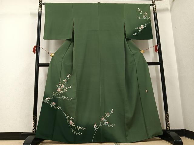 平和屋着物●訪問着　友禅　作家物　峰山　枝花文　暈し染め　鈴乃屋扱い　正絹　逸品　AABH3141ph