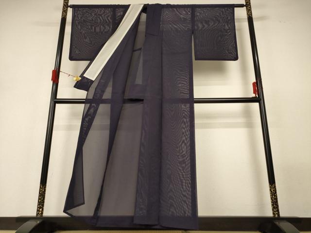 平和屋着物＊夏物　色無地　紗　黒紅色　洗える着物　AABH3166jd_1