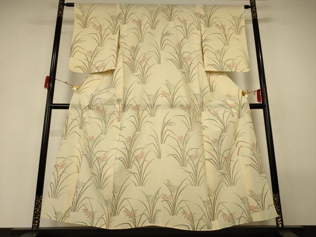 平和屋着物＊夏物 小紋 絽 草葉文 正絹 逸品 AABH3172jd 【公式通販】