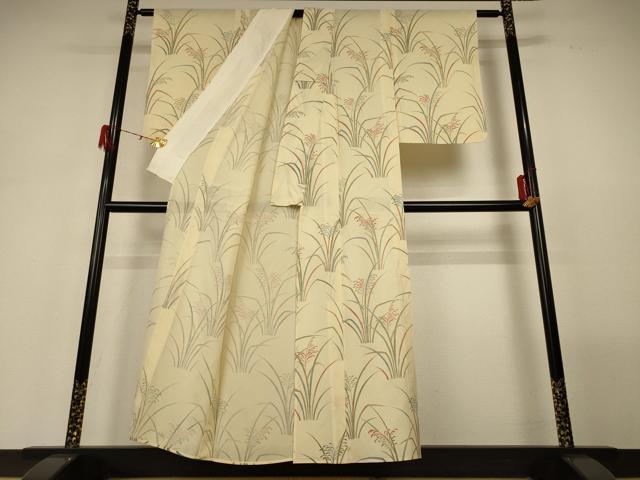 平和屋着物＊夏物 小紋 絽 草葉文 正絹 逸品 AABH3172jd 【公式通販】