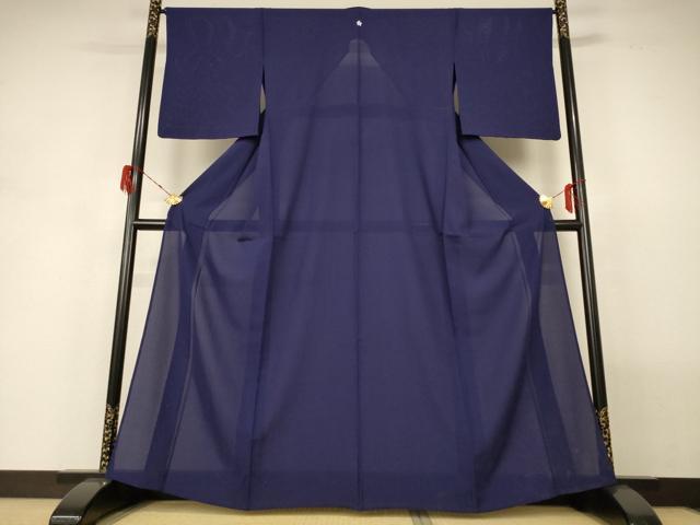 平和屋着物＊夏物　色無地　絽　深紫色　正絹　逸品　AABH3173jd