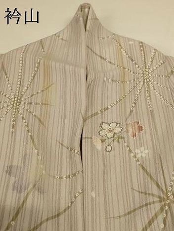 平和屋着物＊夏物　小紋　紗　麻の葉花文　洗える着物　AABH3179jd_9