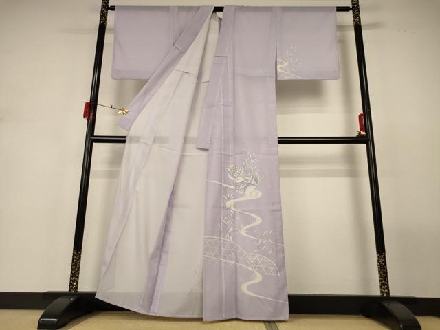 平和屋着物＊夏物　訪問着　絽　鴛鴦文　洗える着物　AABH3185jd_1
