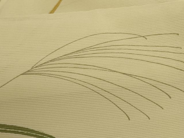 平和屋着物＊夏物　小紋　絽　草葉文　洗える着物　AABH3234jd_5