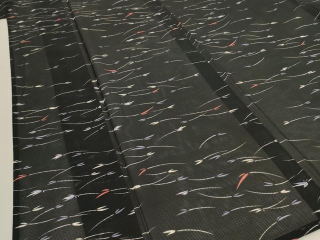平和屋着物＊夏物　小紋　絽　舞葉文　洗える着物　AABH3260jd_3