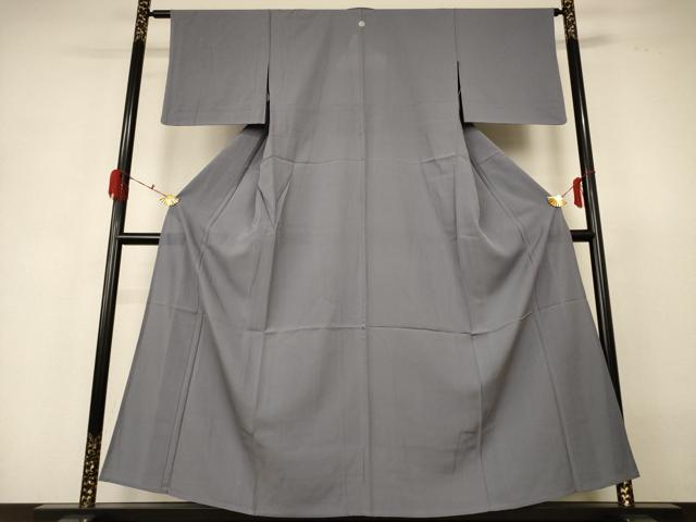 平和屋着物＊夏物　色無地　絽　桔梗鼠色　正絹　逸品　AABH3276jd