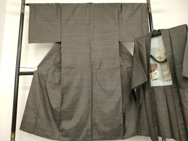 平和屋着物●男性　本場大島紬　アンサンブル　亀甲絣　正絹　逸品　AABH3298ck