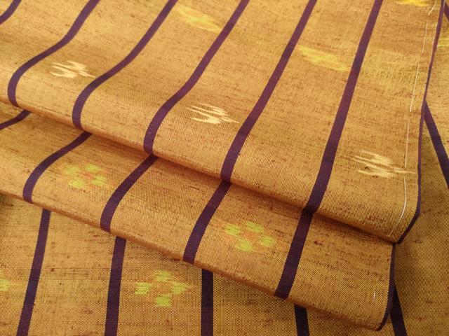 平和屋着物●本場琉球絣　紬　飛鳥文　正絹　逸品　未使用　AABH3323ck