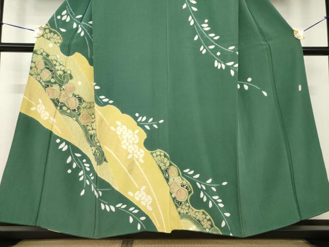 平和屋着物●十日町　名門　滝泰謹製　訪問着　辻が花　絞り　雪輪花文　金彩　正絹　逸品　AABH3354ck_2