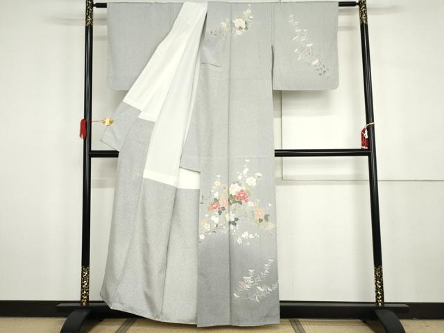 平和屋着物●訪問着　友禅　枝花文　暈し染め　正絹　逸品　未使用　AABH3629cs_1