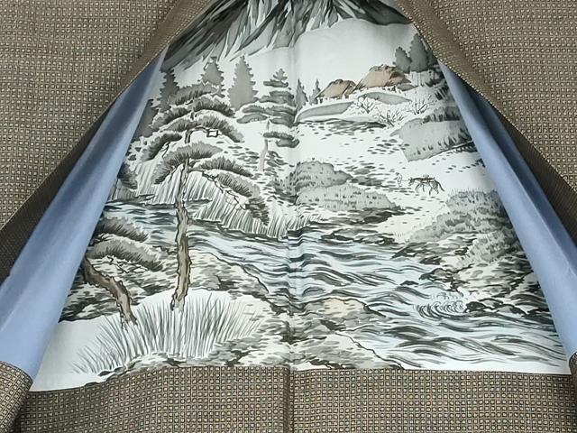 平和屋着物●男性　男柄の最高峰　西郷柄　西郷絣　本場大島紬　アンサンブル　正絹　逸品　AABH3667cs_8