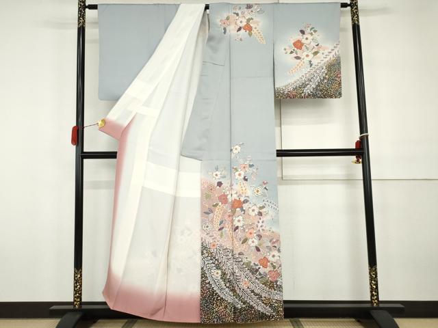 平和屋着物●訪問着　辻が花　暈し染め　金彩　正絹　逸品　AABH3700cs_1