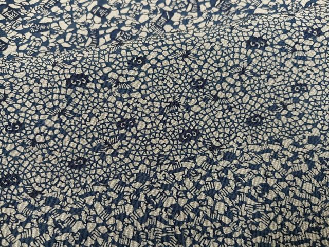 平和屋着物●本藍　小紋　草花文　正絹　逸品　AABH3828ph_5