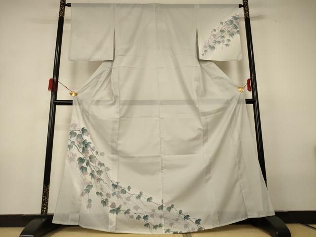 平和屋着物＊夏物　訪問着　絽　蔦の葉文　金彩　洗える着物　AABH3886jd