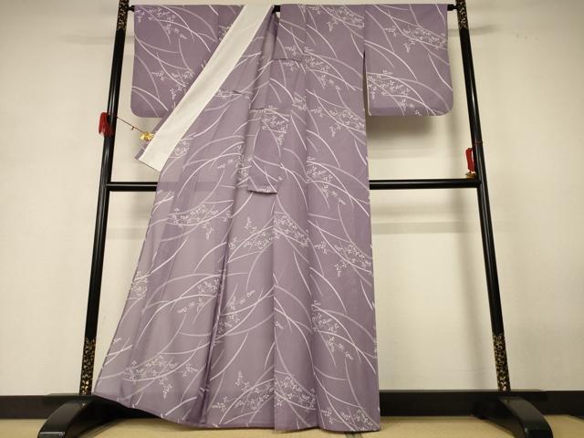 平和屋着物＊夏物　小紋　紗　萩文　洗える着物　AABH3906jd_2