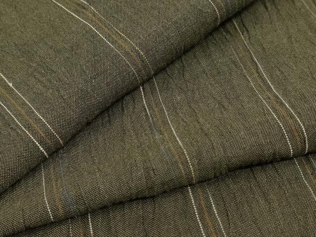 平和屋着物＊夏物　男性　小紋　紗　間道　さんび謹製　キングサイズ　綿麻　AABH3938jd