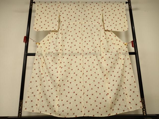 平和屋着物＊夏物　小紋　絽　幾何学文様　正絹　逸品　AABH3943jd_1