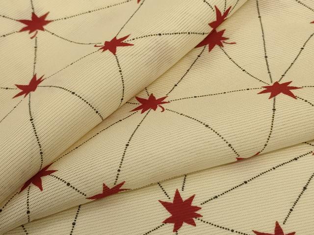 平和屋着物＊夏物　小紋　絽　幾何学文様　正絹　逸品　AABH3943jd