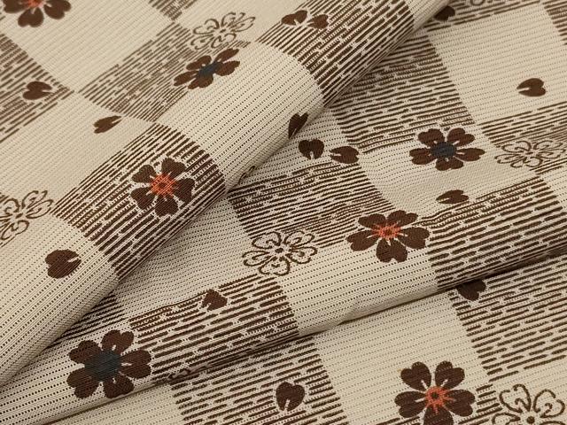 平和屋着物＊夏物　小紋　絽　市松舞花文　正絹　逸品　AABH3951jd 25,272円