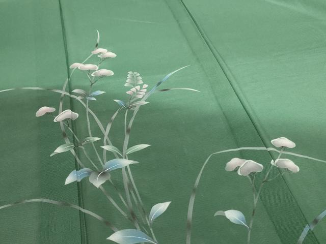 平和屋着物＊夏物　訪問着　絽　手描き　草花文　暈し染め　ロング丈　正絹　逸品　AABH3977jd_3