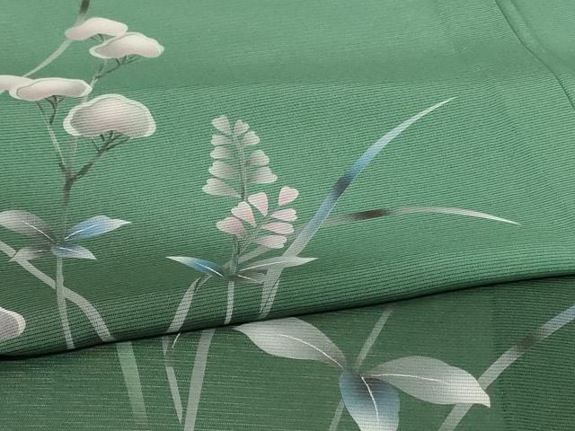 平和屋着物＊夏物　訪問着　絽　手描き　草花文　暈し染め　ロング丈　正絹　逸品　AABH3977jd_4