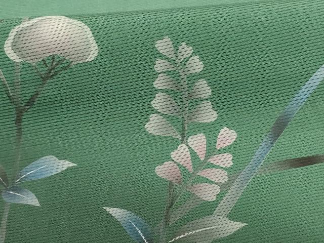 平和屋着物＊夏物　訪問着　絽　手描き　草花文　暈し染め　ロング丈　正絹　逸品　AABH3977jd_5