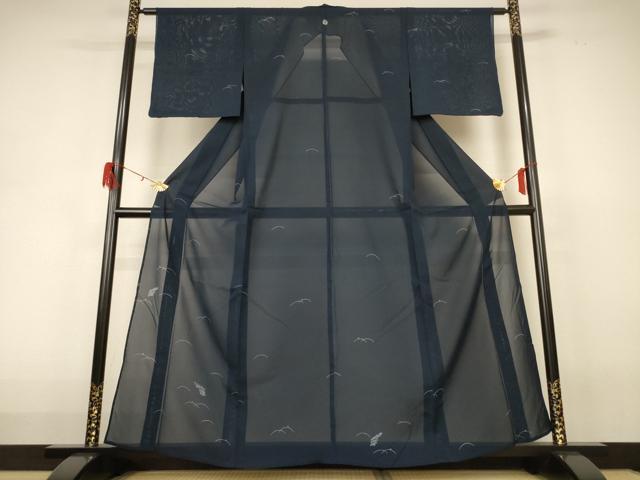 平和屋着物＊夏物　小紋　絽　芝　正絹　逸品　AABH3980jd_1