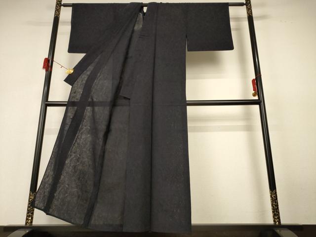 平和屋着物＊夏物　色無地　渦紋紗　蝋色　AABH4000jd_1