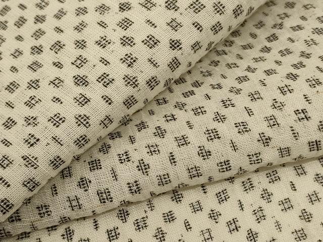 平和屋着物＊夏物　小千谷ちぢみ　絣文　麻　逸品　AABH4031jd