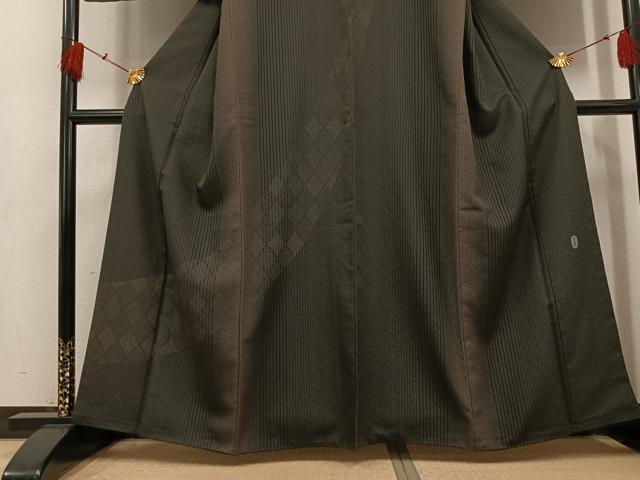 平和屋着物●お召　訪問着　作家物　里菜　菱間道　暈し染め　正絹　逸品　AABH4075ph_2