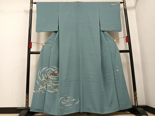 平和屋着物●東京友禅　伊藤幽水　訪問着　浜松風景文　正絹　逸品　AABH4137ph