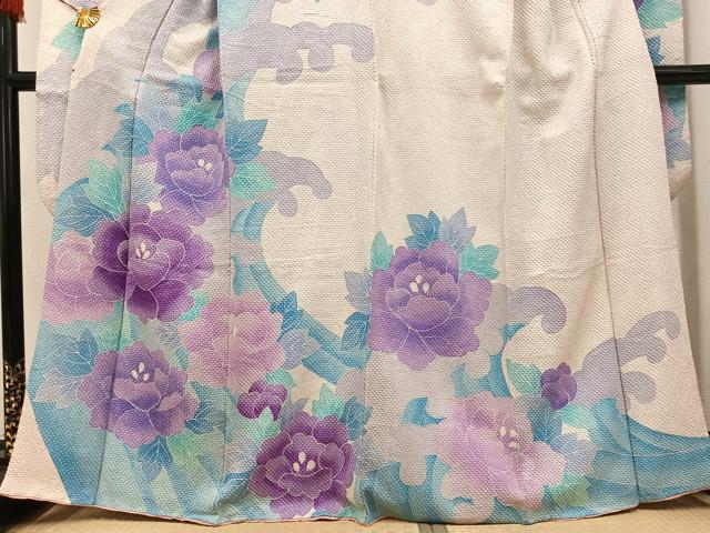 平和屋着物●名門　藤娘きぬたや・総絞り　振袖　草花文　正絹　逸品　AABH4149ph_2