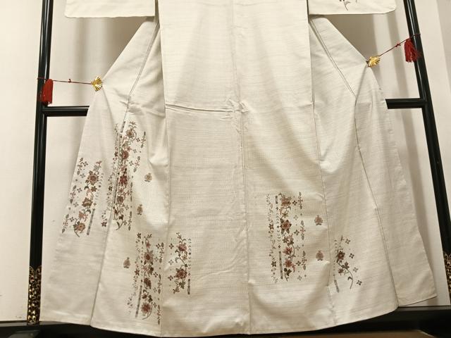 平和屋着物●本場大島紬　訪問着　中国三大刺繍　スワトウ刺繍　汕頭刺繍　更紗唐草文　正絹　逸品　未使用　AABH4156ph_2